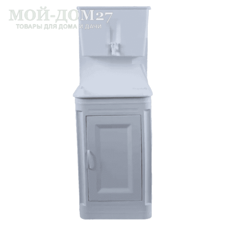 Умывальник с пластиковой тумбой без подогрева | Мой-Дом27 | Объем бака – 20 литров без нагревателя<br>
 Материал умывальника – пластик<br>
 Мойка – пластик белого цвета<br>
 Кран – пластиковый<br>
Поставляется в разобранном виде